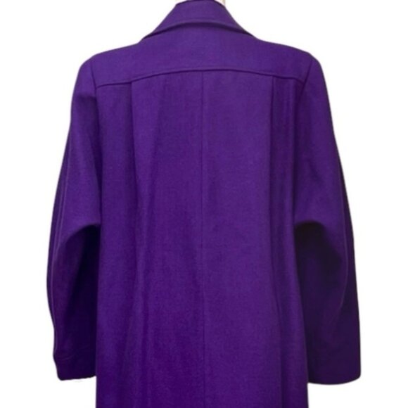 Miss New Yorker Vintage 80s Wool Blend Purple Longline Overcoat Size XL - Picture 10 of 14